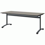 TABLE MALIBU 180X80 T5 DL STR ANTIB GRIS U727/NOIR GRIS 7016