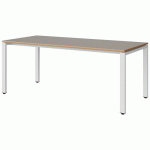 TABLE MALIBU 180X80 T5 SOUDÉ STRA ALAISÉ GRIS U727/BLC 9016