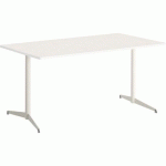 TABLE TAMARIS 180 X 80 PL.BLANC/BLANC PIET.BLANC/ARGENT - CLEN