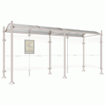 ABRI BUS PROVINCE 5 M 1 BARDAGE LAT. INOX BROSSÉ GRIS 7044 - PROCITY