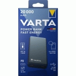 BATTERIE RECHARGEABLE - 20 000 MAH - POWER BANK FAST ENERGY VARTA