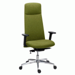 CHAISE DE BUREAU SAVINO - DOSSIER HAUT TISSU VERT