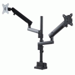 STARTECH.COM BRAS POUR DOUBLE MONITEUR, SUPPORT DE MONITEUR À MOUVEMENT COMPLET POUR 2 ÉCRANS VESA JUSQU'À 32'' (8KG), RÉGLABLE EN HAUTEUR, FIXATION PAR PINCE/GROMMET, RESSORT MÉCANIQUE