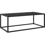 TABLE BASSE NOIR AVEC VERRE NOIR 100X50X35 CM