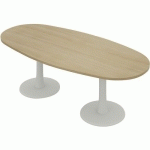 TABLE FOSKA OVALE 200 X 110 CM PLT 2527 HÊTRE PIÈT.BLANC - QUADRIFOGLIO