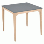 TABLE GRAND LARGE 80X80 CM STRATIFIÉ ABS - GRIS/BOULEAU - SUNSET CREATION