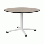 TABLE MALIBU Ø 120 T6 PC STRA ACACIA/NOIR BLC 9016 - MANUTAN EXPERT