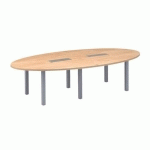 TABLE MODULABLE CHÊNE CLAIR PIEDS TUBE ANTHRACITE EDEN