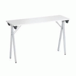 TABLE DE FORMATION PLIANTE PLATEAU GRIS CLAIR L 120 X P 40 CM - PIÉTEMENT ALUMINIUM