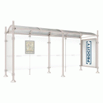 ABRI BUS PROVINCE 5 M VITRINE 1 BARDAGE LAT. CITY GRIS 7044 - PROCITY