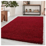 ALLOTAPIS - TAPIS UNI À LONGUES MÈCHES RECTANGLE SWIRLS ROUGE 160X230 - ROUGE