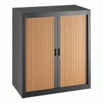 ARMOIRE À RIDEAUX DÉMONTABLES BUDGET 100 X 90 CM NOIR-HÊTRE
