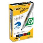 BIC POCHETTE DE 4 MARQUEURS EFFAÇABLES À SEC POINTE OGIVE ENCRE ALCOOL 4 COULEURS ASSORTIES VELLEDA 1704