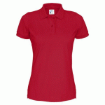 COTTOVER POLO MANCHES COURTES FEMME - CERTIFIÉ GOTS ROUGE - TAILLE XS