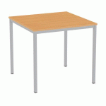 TABLE À MANGER VERSYS AVEC BASE ARGENTÉE RAL 9006 80 X 80 X 743 CM HÊTRE