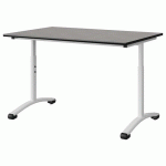 TABLE MALIBU 120X80 T3/T6 DL ST BÉTON F186/NOIR BLC 9016