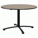 TABLE MALIBU Ø 120 T6 PC STR ANTIB CHÊNE 1146/NOIR NOIR 9005 - MANUTAN EXPERT