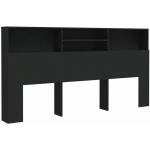 VIDAXL - ARMOIRE DE TÊTE DE LIT NOIR 200X19X103,5 CM