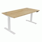 BUREAU HAUT.RÉGLABLE ÉLECTR. EVO 160X80 CM CHÊNE VIEILLI/BLANC - BURONOMIC