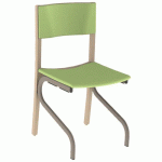 CHAISE ELSA AS/DOS ABAKA TILLEUL STR BOIS NATUR MÉTAL NOISET - MOBIDECOR