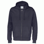 COTTOVER SWEATSHIRT À CAPUCHE FULL ZIP HOMME - CERTIFIÉ GOTS MARINE - TAILLE XXXXL
