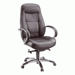 FAUTEUIL DE BUREAU KOLOS CUIR - AVEC ACCOUDOIRS, APPUI-TÊTE - MÉCANISME BASCULANT AXE DÉCALÉ - PIED ALUMINIUM