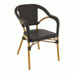 FAUTEUIL EXTÉRIEUR - ALU - TRESSAGE P E NOIR - MADELEINE