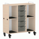 MEUBLE BAS SHIFT+ LANDSCAPE MÉLA POUR CARTABLES 4 CASES - ÉRABLE - ARCTIQUE - MANUTAN COLLECTIVITÉS