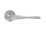 POIGNÉES DE PORTE SUR ROSACES RONDES SÉRIE ER 88 NEVADA - INOX SATINÉ -BEC DE CANE KARCHER DESIGN