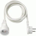 RALLONGE ÉLECTRIQUE AVEC FICHE PLATE - BLANC - 2 M BRENNENSTUHL