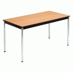 TABLE MODULAIRE MODULA RECTANGLE - L. 140 X P. 70 CM - PLATEAU HETRE - PIEDS CHROMES