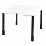 TABLE PMR Ø 140 CM RÉGLABLE STRATIFIÉ - BLANC/NOIR - SUNSET CREATION