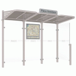 ABRI BUS CONVIVIALE 3 M BARDAGE LATÉRAL DROIT GRIS 7044 - PROCITY