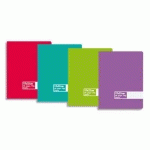 CAHIER ECO - PIQUE - COUVERTURE CARTE - 96 PAGES - 17X22 CM - 70G - GRANDS CARREAUX - ASSORTIS