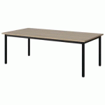 TABLE MALIBU 160X80 T2 4P STRA ABS CHÊNE 1146/NOIR 9005