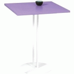 TABLE ROXANE PIÈTEMENT 2 TUBES 60 X 60 CM MAUVEÉ/ BLANC