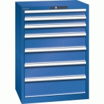 ARMOIRE BLEU SÉCU. 717X572X1000 AVEC 7 TIR. 75KG - LISTA