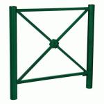 BARRIÈRE PROVINCE ROSACE 1.07 M INOX BROSSÉ - ZINC VERT 6005 - PROCITY