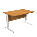 BUREAU DROIT PRONTO METAL - L.120 X P.80 CM - PLATEAU AULNE - PIEDS METAL BLANC