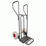 DIABLE ACIER TABLIER INCURVÉ POIGNÉE FERMÉE 250 KG ROUES ROUES PREMIUM INCREVABLES, BAVETTE RABATTABLE