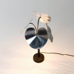 HOLLÄNDER LAMPE DE TABLE LED CONTROVERSIA VARIATEUR ARGENTÉE