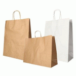 LOT DE 2 - SAC EN PAPIER, 270 X 320 X 215 MM, BRUN