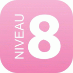 PLAQUE SIGNALÉTIQUE EN DRAPEAU PLEXI - NIVEAU 8 (ROSE)