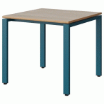 TABLE MALIBU 80X80 T5 SOUDÉ STR ALAI ACACIA/BLEU 5025