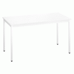 TABLE MULTI-USAGES L 140 X P 70 CM BLANC PIEDS BLANCS