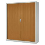 ARMOIRE MÉTAL CONFORT MAXI LARGEUR - A RIDEAUX - L. 160 X H. 198 CM - CORPS ALUMINIUM - RIDEAUX POIRIER