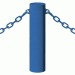 BORNE BARCELONE Ø 16 CM 2 ANNEAUX - ZINC BLEU 5010 - PROCITY