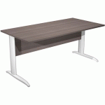 BUREAU DROIT PIEDS L MÉTAL FAST - 160 CM - FRÊNE - BLANC