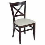 CHAISE DONA STRUCTURE HÊTRE MASSIF - ASSISE TISSU PVC IVOIRE