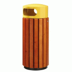 CORBEILLE EXTÉRIEURE BOIS ET MÉTAL - 60 LITRES - JAUNE - ZENO ROSSIGNOL